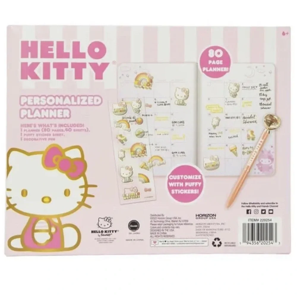 Hello Kitty Sanrio Personalized Planner Stationary Journal Set